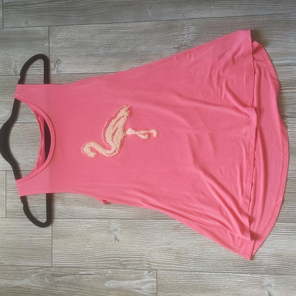 5/$25 Cupio Flamingo Embellished Oversized Tank